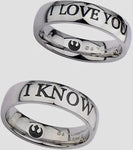 "I Love You" + "I Know" Couples Rings